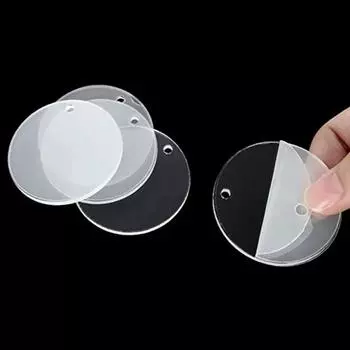 Акриловая акриловая круглая тарелка, заготовка, рождественская прозрачная поделка 5CM