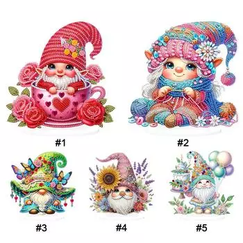 Акриловая алмазная картина с гномом специальной формы, набор для настольных украшений для начинающих BJP40