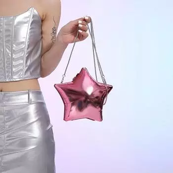 Акриловая блестящая сумка через плечо со звездами для женщин, вечерние сумки на плечо, женская дизайнерская роскошная сумка высокого качества 2024 розовый