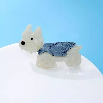 Акриловая брошь в виде щенка шнауцера, модная универсальная маленькая булавка для животных, ацетатная пластина, корсаж, женская