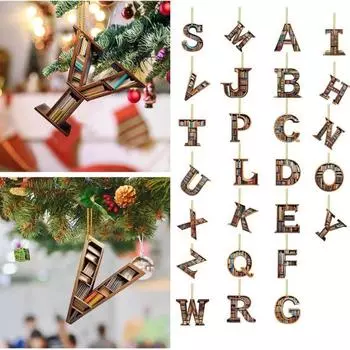 Акриловая буква книжная полка украшение домашний офис комнатная рождественская елка подвесная 2D плоская