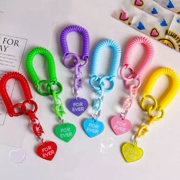 Акриловая цепочка пружинный брелок сердце кулон сумка кулон смешной автомобиль брелок девочка/мальчик синий