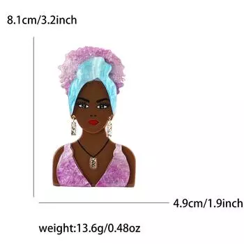 Акриловая черная брошь для девочки, креативная универсальная женская брошь для корсажа, украшение для рубашки