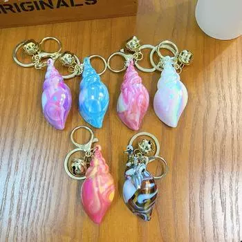Акриловая цветная ракушка брелок цветная ракушка бохо стиль брелок сумка подвеска розовый