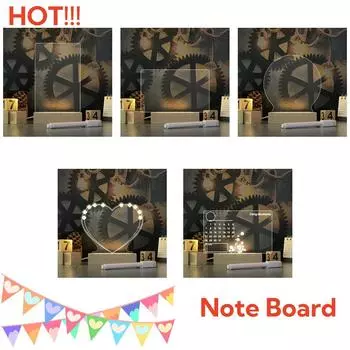 Акриловая доска для заметок, креативный светодиодный ночник, USB-доска для сообщений, праздничный свет с ручкой, подарок для рождественского украшения, ночник