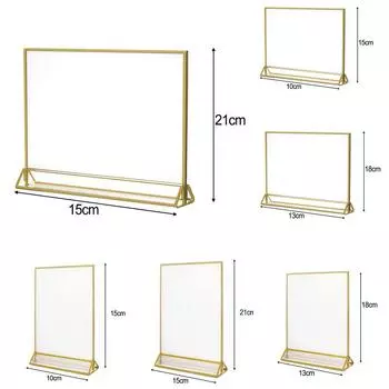 Акриловая двухсторонняя вывеска на выставочной стойке проста в установке 10*15cm vertical
