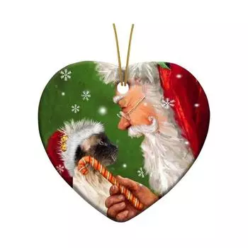 Акриловая фигурка Санты Радостного Клауса и кота, декоративное подвесное украшение для рождественского настроения 1