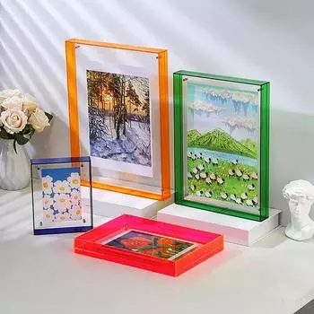 Акриловая фоторамка прозрачная постер картина настенная настольная рамка DIY плавающий эффект фоторамка для спальни гостиной галереи офиса 1pc красный