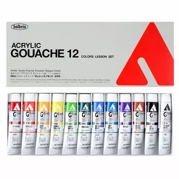 Акриловая гуашь Holbein D410 20 мл Урок 12 цветов Набор 07410