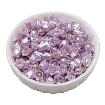 Акриловая имитация жемчуга, крем для сохранения цвета, подвеска-шарм «Лилия-орхидея» для изготовления ювелирных изделий, аксессуары 8mm фиолетовый