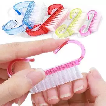 Акриловая кисть для ногтей, разноцветные пластиковые щетки для чистки ногтей, маникюр, педикюр, мягкая пилка для удаления пыли, набор инструментов one pcs with random color