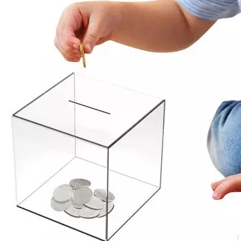 Акриловая копилка для экономии денег, прочная многоцелевая прозрачная банка для сбережений для девочек в общежитии