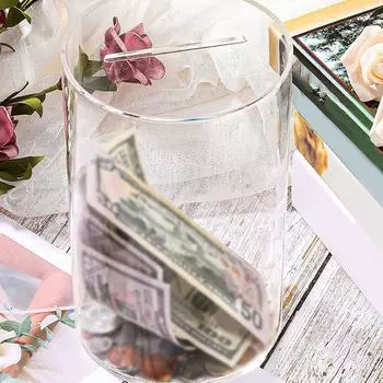 Акриловая копилка для денег, прозрачная копилка, копилка для легкого отслеживания и доступа для всех возрастов, подростков и детей S