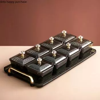 Акриловая коробка для сухофруктов с крышкой Поднос для закусок Поднос для фруктов Тарелка для орехов и сухофруктов Блюдо Коробка для конфет Коробки для хранения продуктов