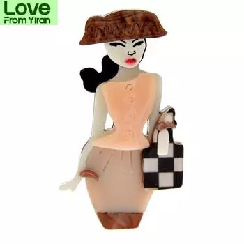 Акриловая красивая современная женская брошь из ацетатного волокна, модная фигурка, дизайн ювелирных изделий