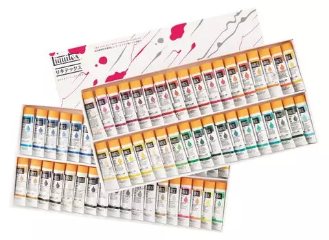 Акриловая краска Liquitex Color Soft Type 72 шт. Набор (36 цветов Набор A + Набор B) 20мл (нет. 6) 71 Цвет (Белый 2 шт.)