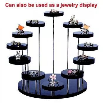 Акриловая круглая стойка для десертов, кексов, ювелирных изделий, стойка для десертов, инструмент для украшения свадьбы, дня рождения, вечеринки A чёрный