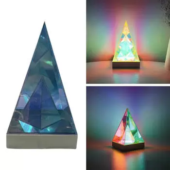 Акриловая лампа Pyramid, 3D-свет, современная креативная тумбочка с сенсорным управлением для прикроватной тумбочки в отеле