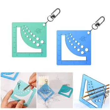 Акриловая линейка для измерения длины спиц для шитья свитеров, инструмент для измерения длины спиц с карабином-брелком 2