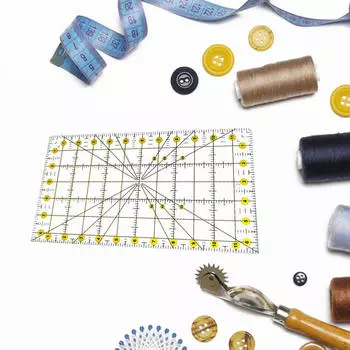 Акриловая линейка для квилтинга Шаблон для резки ткани Измерительный инструмент для квилтинга Ручная работа Товары для рукоделия 6.5 inx12 in