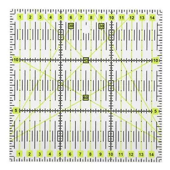 Акриловая линейка Quilters с двухцветной сеткой и прозрачными квадратными линиями для шитья