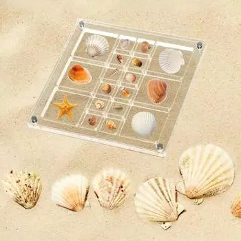 Акриловая магнитная витрина в виде ракушки с несколькими отделениями, квадратная, маленькие поделки, натуральный камень для дизайна ногтей, бусины, Очаровательный органайзер для ювелирных изделий without Frame