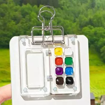 Акриловая мини-палитра для акварели, пустая сетка 8/15, переносная коробка для красок, дорожная упаковка для акварели, лоток для краски, художественные принадлежности