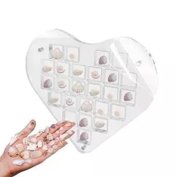 Акриловая миниатюрная витрина в виде ракушки Акриловая витрина в форме сердца для небольших поделок Органайзер в виде ракушки, морской звезды CHINA