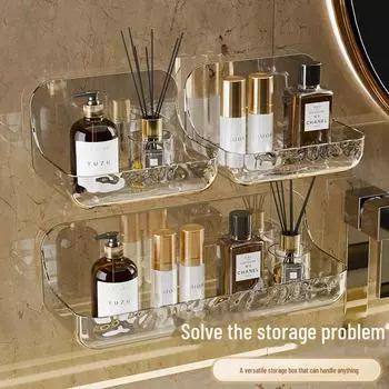 Акриловая настенная полка для хранения вещей в ванной комнате без перфорации