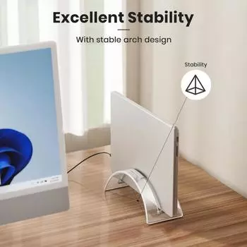 Акриловая настольная подставка Акриловая вертикальная подставка для ноутбука с высокой устойчивостью и большой грузоподъемностью Для личного пользования Для организованного использования серебряный