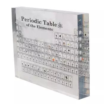 Акриловая периодическая таблица для детей, обучающая школа, дисплей с реальными образцами элементов, украшение букв, дисплей с химическими элементами, домашний декор