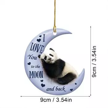 Акриловая плоская луна, животное, домашнее животное, динозавр, автомобиль, зеркало заднего вида, подвеска, индивидуальное украшение, автомобильный кулон