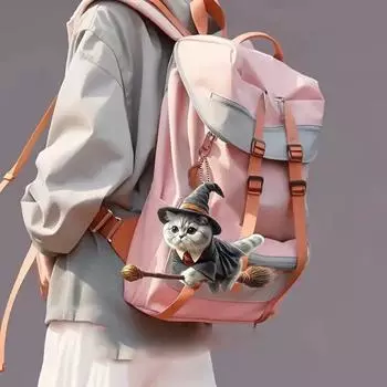 Акриловая плоская подвеска для автомобиля Magic Cat, украшения для праздника, персонализированные украшения, брелок для рюкзака, подвеска