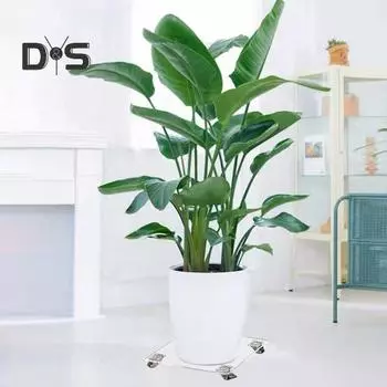 Акриловая подставка для цветочного горшка Caddy, прозрачная квадратная подставка для цветочного горшка с 4 фиксируемыми колесами, подставка для растений для использования в помещении и на улице, вмещает 66-фунтовый цветочный горшок, подарок для садоводств