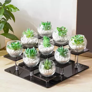 Акриловая подставка для демонстрации, фигурки для парфюмерии, кексы, 9-ярусная подставка для десерта Black