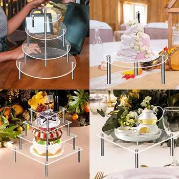Акриловая подставка для кексов на свадьбу, день рождения, свадебный набор, настольная подставка 15cm-circular