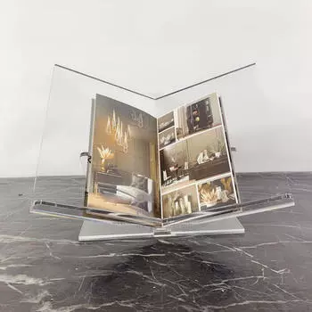 Акриловая подставка для книг, органайзер, полка, прозрачная, украшение для поделок, открытая подставка для книг, чтение