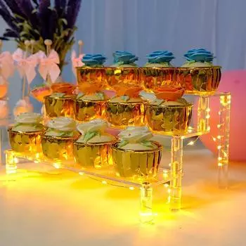 Акриловая подставка для макияжа, прозрачная витрина для духов, кукол, ювелирных изделий, модель кекса, органайзер, полка, домашний декор, аксессуар для хранения