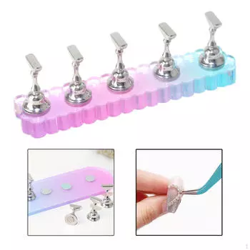 Акриловая подставка для ногтей, держатель для поддельных ногтей, многоразовый инструмент для макияжа и маникюра, демонстрация ногтей