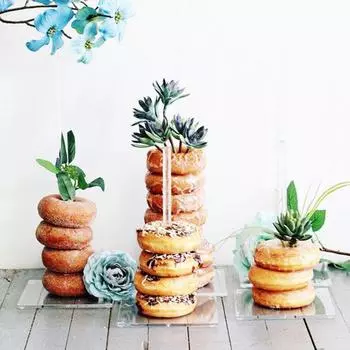 Акриловая подставка для пончиков, украшение свадебного стола, настенная витрина для пончиков, подставка для бубликов, десертов для вечеринок по случаю дня рождения, детского праздника, Рождества