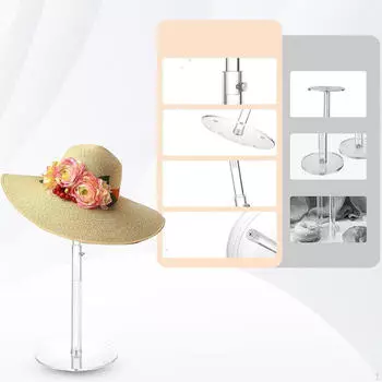 Акриловая подставка для шляпы, держатель для парика, декор, регулируемая высота, стойка для бейсбола