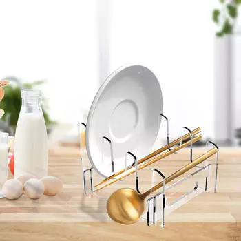 Акриловая подставка для тарелок, сливная стойка, прозрачный съемный многослойный держатель, органайзер для хранения посуды 3 Tier