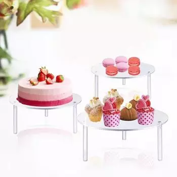 Акриловая подставка для торта, прочная, несущая, высокая устойчивость, прозрачный дизайн, простая сборка, напиток