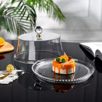 Акриловая подставка для торта с купольной крышкой, подставка, противень, тарелка для вечеринки 33X33X19cm