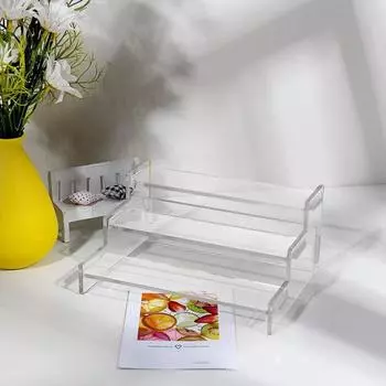 Акриловая подставка для выставки товаров, 3-слойный съемный компактный органайзер для парфюмерии и макияжа для столешницы или рабочего стола