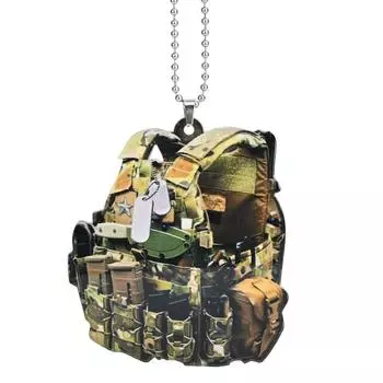 Акриловая подвеска для автомобиля в виде рюкзака с камуфляжным принтом, брелок и подвеска для рюкзака, камуфляжные подвесные украшения, уникальные подарки 01,1pc