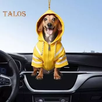 Акриловая подвеска для автомобиля в виде собаки, симпатичное рождественское украшение для автомобиля, праздничное подвесное украшение для деревьев, окон, дверей D