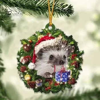 Акриловая подвеска для собаки, рождественская елка, подвесное украшение для кошки и собаки, рождественское украшение для автомобиля, украшение каминной полки 1