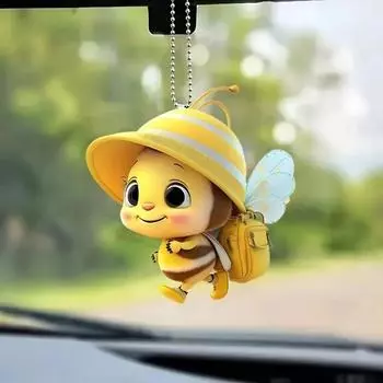 Акриловая подвеска «Шмель» — универсальное подвесное украшение для зеркала заднего вида автомобиля, брелока для рюкзака и праздничного декора 2D