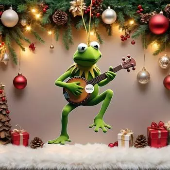 Акриловая подвеска в виде лягушки-принца, играющего на банджо, на елку, для праздничного украшения автомобиля, сказочная подвеска, идеально подходящая для Дня святого Валентина, Пасхи, M